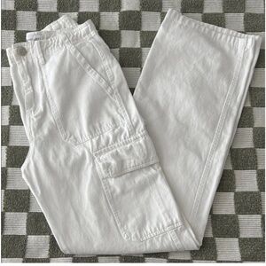 White High Rise Zara Cargo Pants Size 2